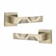 image 3 of Golden Grace 4 Pairs Modern Nova Premium Design Door Handles on Square Rose in Antique Brass Finish Gold