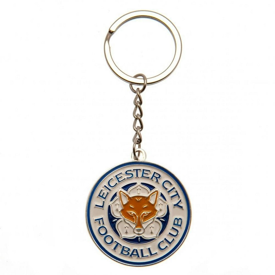image 1 of Leicester City FC Be Fearless Crest Keyring - White/Blue/Orange - One Size