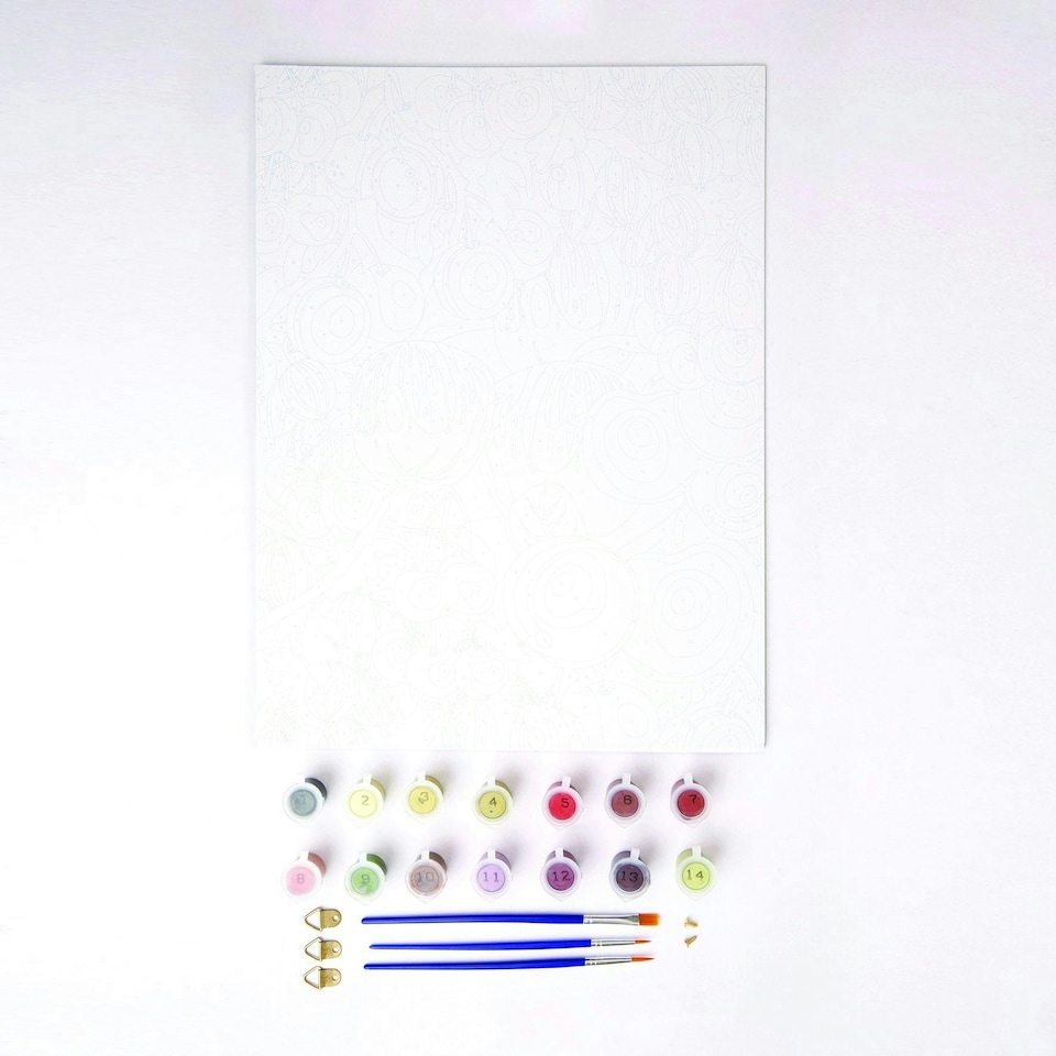 image 1 of RHS Paint by Numbers Kit, English Fruits, Multicoloured, 295 x 395mm