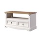 image 3 of Corona Flat Screen TV Unit - Antique Waxed Pine Media Cabinet with Drawers, Shelf, and Traditional Mexican Design | White | White | 1