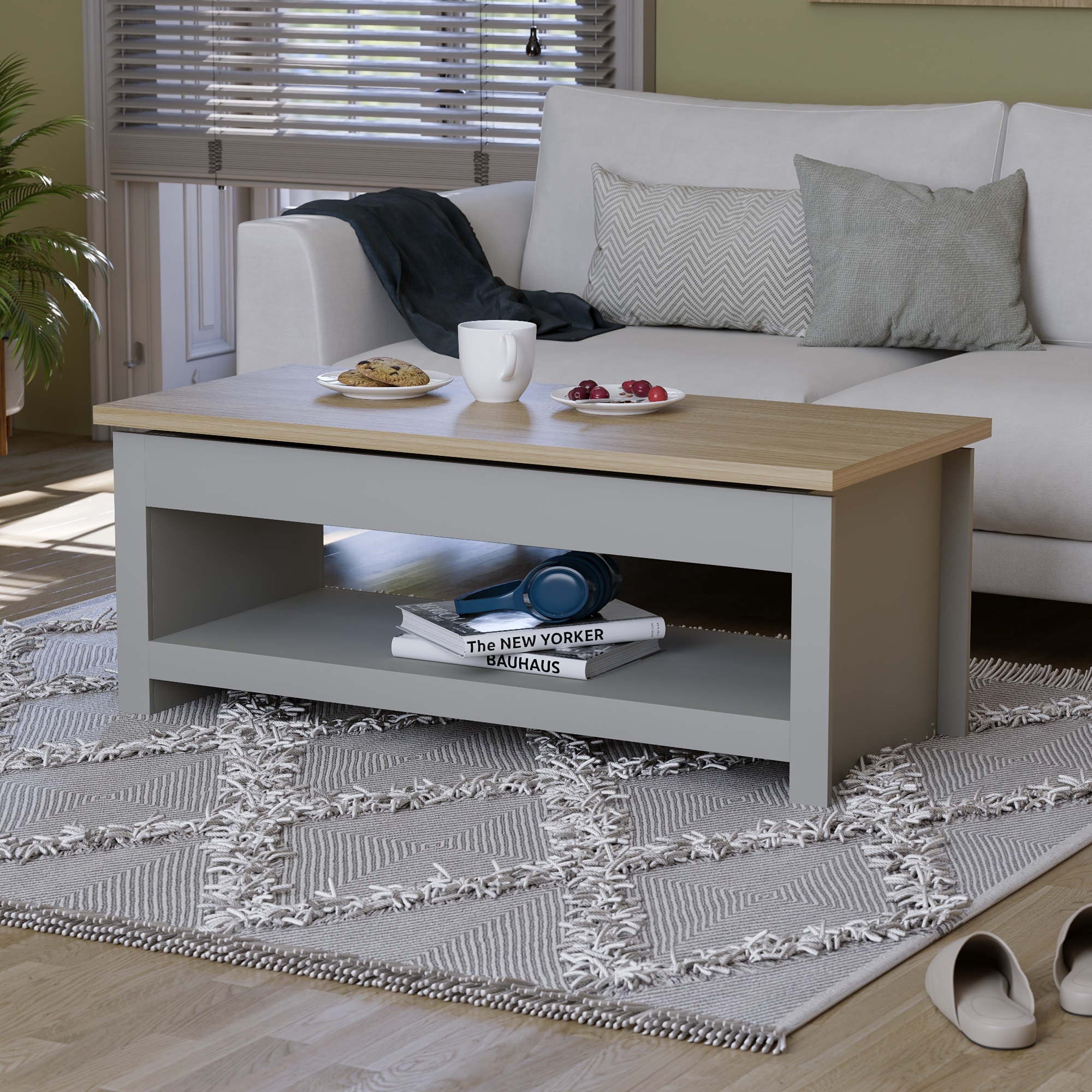 Vida Designs Arlington Sliding Top Coffee Table Shaker Side Living