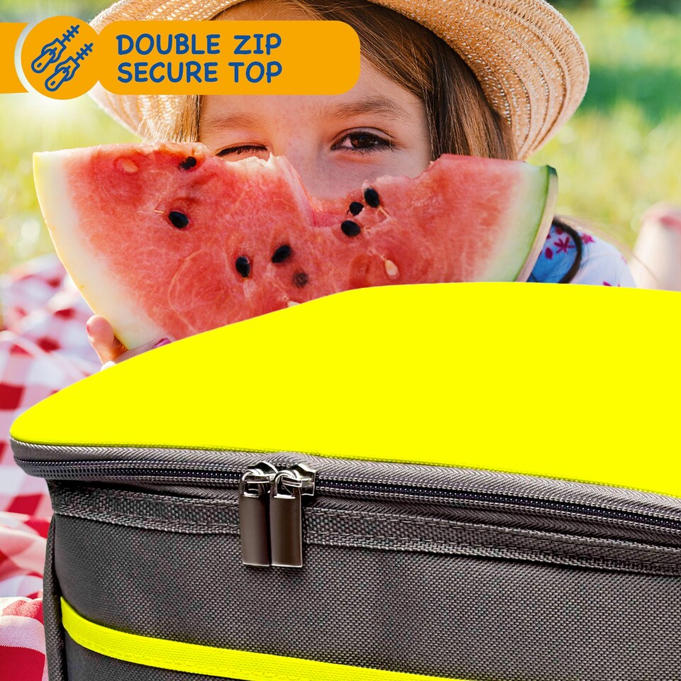 image 1 of SUNMER 30L Cooler Bag with Adjustable Shoulder Strap - Grey & Lime