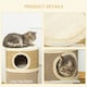 image 3 of PawHut Cat Scratching Barrel Pet Furniture Sisal Plushfor Indoor Cats, Khaki