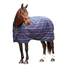 Tempest Plus Standard-Neck Checked 100g Horse Stable Rug - Navy/Tartan - 6´ 0"
