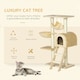 image 2 of PawHut Cat Tree Scratching Post Kitten Activity Centre with Hammock, Beige