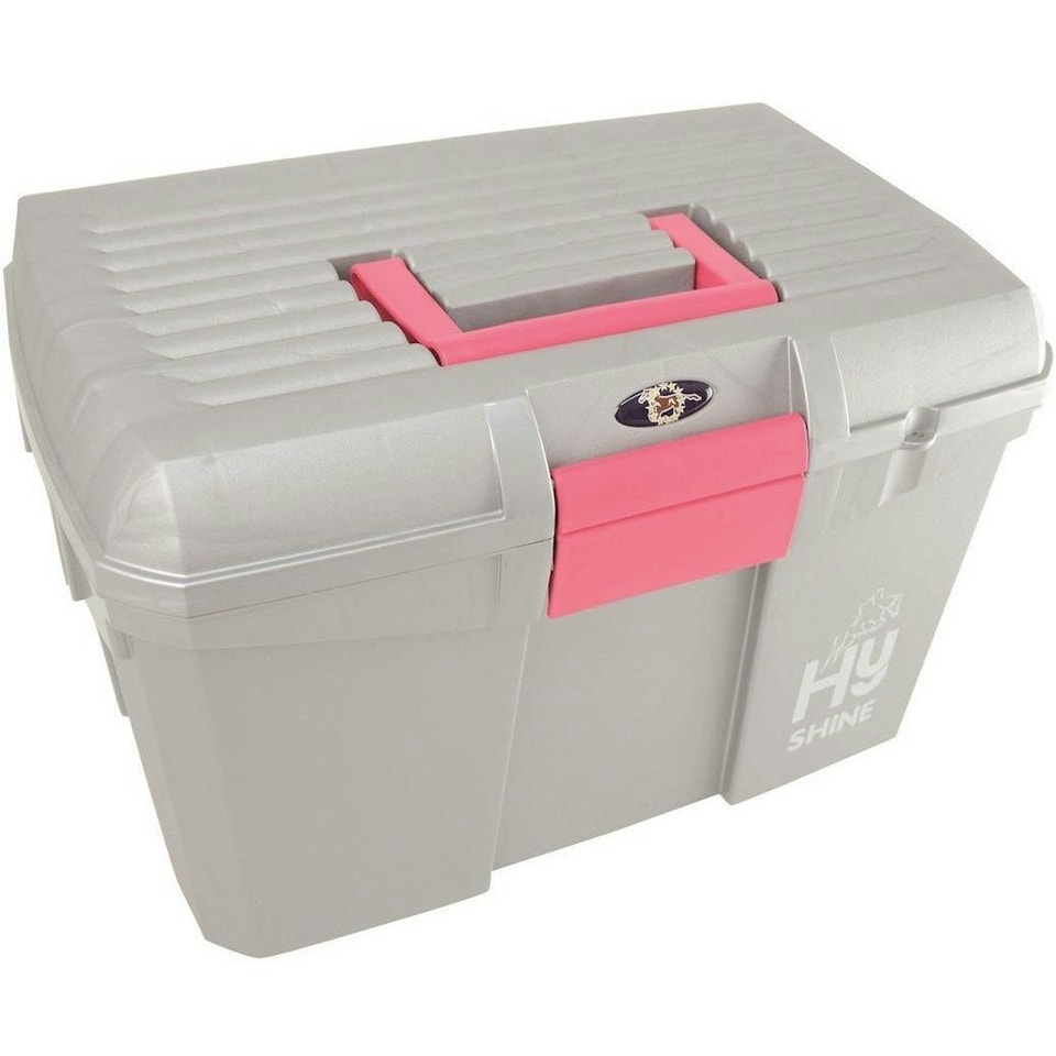 HySHINE Tack Box - Silver/Raspberry - One Size