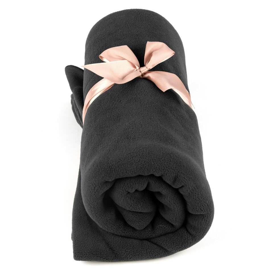 image 1 of Myga Black Fleece Yoga Blanket