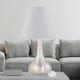 image 3 of Set of 2 Romana - Brushed Chrome Touch Table Lamps with Ivory Shades Silver | Red