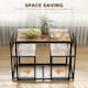 image 3 of HOMCOM 3 Piece Dining Table Set with Metal Frame | Brown | Rustic Brown and Black