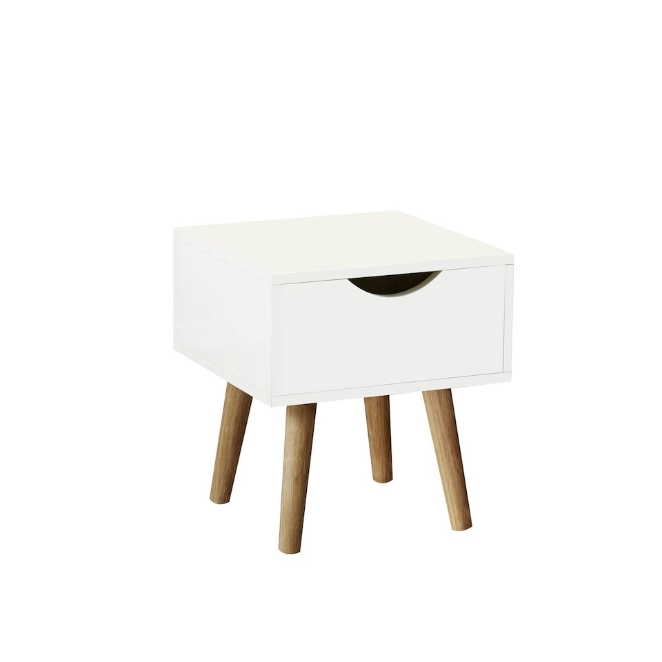 image 1 of Bedside Table Nightstand Compact Design White | 1 Drawer