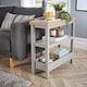 image 2 of Side Table Grey Oak Effect Top Storage Shelves Organiser Home Room Furniture