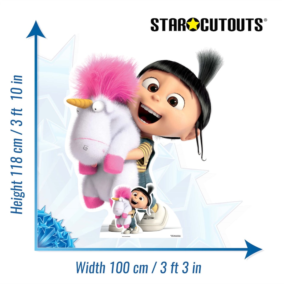 image 1 of Minions Agnes With Fluffy Unicorn Lifesize Cardboard Cutout - 118cm