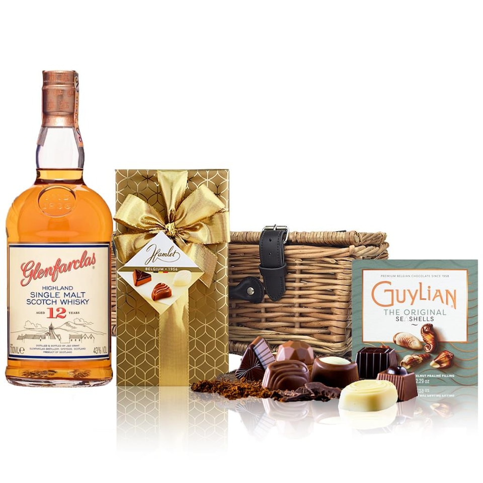 Glenfarclas 12 Year Old Whisky and Chocolates Hamper 70cl 43 abv