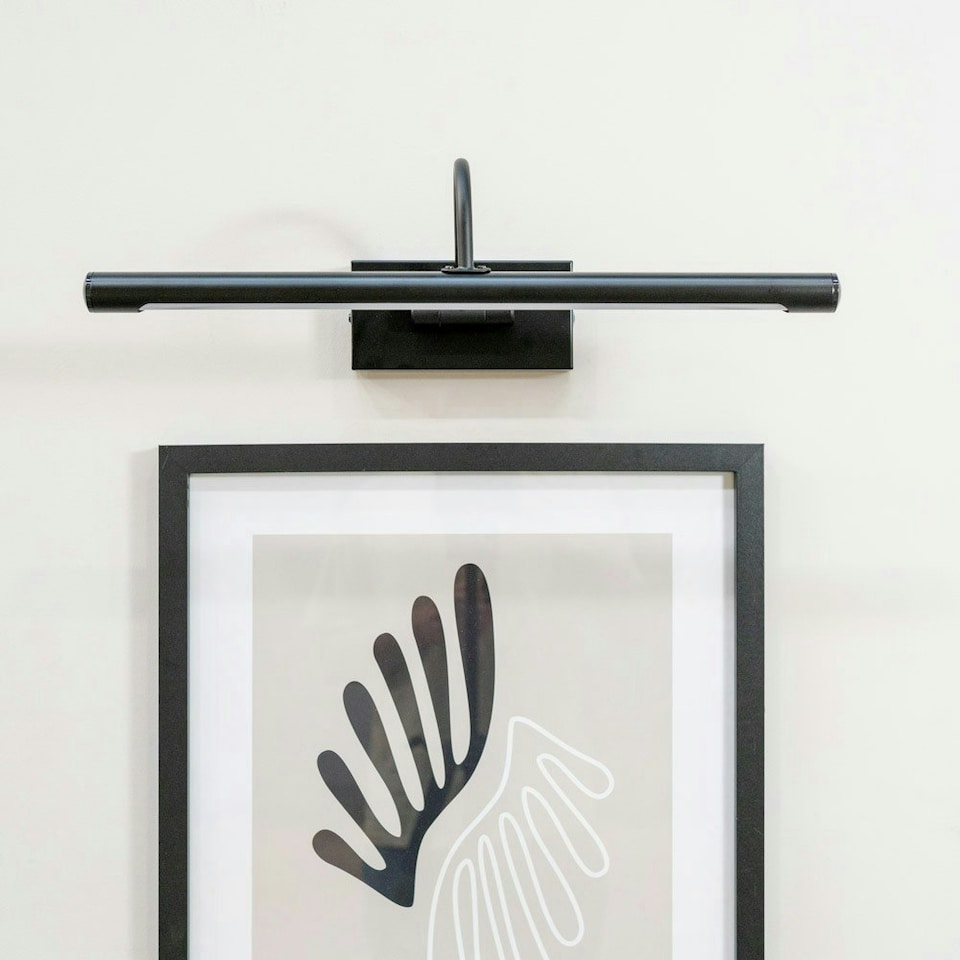 image 1 of ValueLights Alana Matte Black IP44 Bathroom Living Room Integrated LED Picture Wall Light