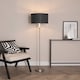 image 3 of ValueLights Maggie Chrome Candlestick Floor Lamp Charcoal Chrome Shade & Bulb | Grey
