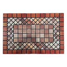 Nicoman Rubber Elegant Red Tile Doormat - 90x60cm