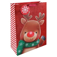 Rudolph Glitter Extra Large Christmas Gift Bag