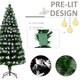 image 6 of HOMCOM 6ft White Light Artificial Christmas Tree w/ 230 LED Star Topper Tri-Base