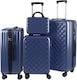 image 3 of Alivio Lightweight 4-Piece ABS Hard-Shell Luggage Suitcase Set (Blue)