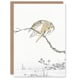 image 1 of Numata Kashu Art Card Pied Kingfisher Drawing Japanese