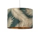 image 9 of First Choice Lighting Tropica Dark Green with Gold Embossed Leaf Detail 30cm Pendant Shade Green