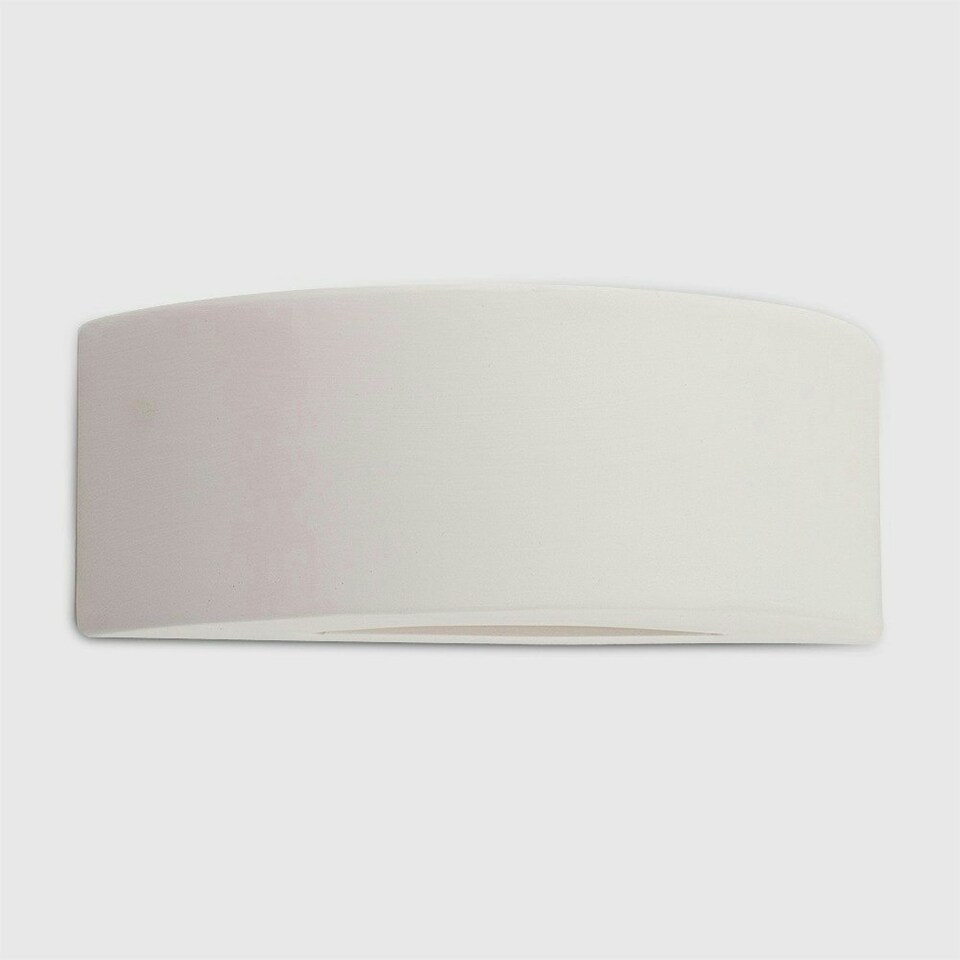 image 1 of ValueLights Pair of - Modern Curved Ceramic Uplighter Wall Wash Lamps In White Finish White