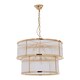 image 4 of Interiors by Premier 2 Tier Gold Finish Glass Chandelier, Modern Drum Style Glass Rod Chandelier With Warm Ambient Light Gold