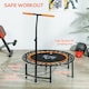 image 5 of HOMCOM Mini Trampoline, Rebounder Jumper w Adjustable Handle, Orange