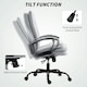 image 5 of HOMCOM Fabric Office Chair, Computer Desk Chair for Home, Light Grey Grey