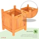 image 4 of Oypla Garden Wooden Square Flower Planter Ornamental Plant Pot Brown
