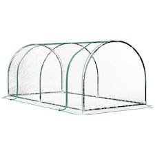 Outsunny Tunnel Greenhouse Grow House Steel Frame PE Green 200x100x80 cm
