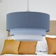 image 4 of First Choice Lighting Gabi Blue Ombre Linen 3 Tier Ceiling Light Shade Blue