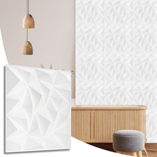 NOVECRAFTO Decorative 3D Wall Panels (50cm x 50cm) 3D Diamond Design PVC Cladding Panel