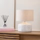 image 1 of Dandelion Flowers White Small Floral Ceramic Table Lamp | White | White | 1