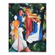 image 1 of Four Girls Nature Painting August Macke Huge Wall Art Print 18X24 In