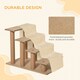 image 5 of PawHut Four-Step Portable Dog Stairs with Washable Plush Cover, Beige