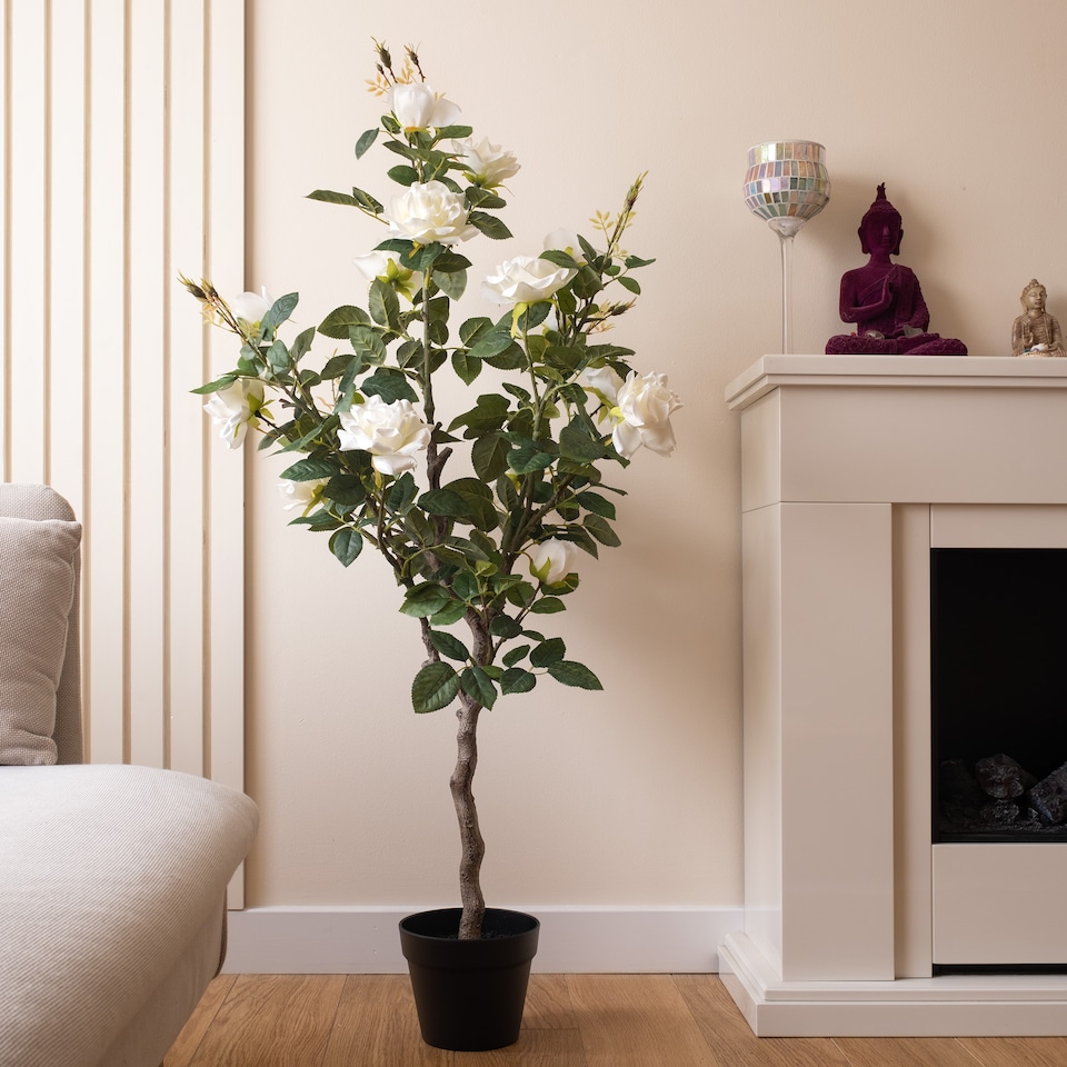 image 1 of Scottish Everlastings 126cm Artificial Rose Tree