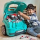image 2 of HOMCOM Kids Truck Engine Toy Set Toddler Educational Car Service Station with RC Car Key Steering Wheel Horn Light, Mechanic Gifts for Ages 3-5 Years - Teal