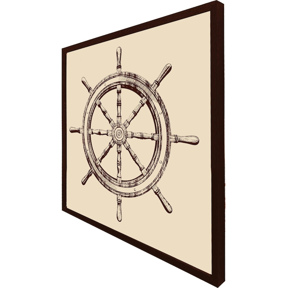 image 1 of Ship wheel (Picutre Frame) Brown | Oak | XS