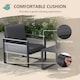 image 4 of Outsunny Aluminium Garden Furniture Sets s, Slatted Top Table, Black
