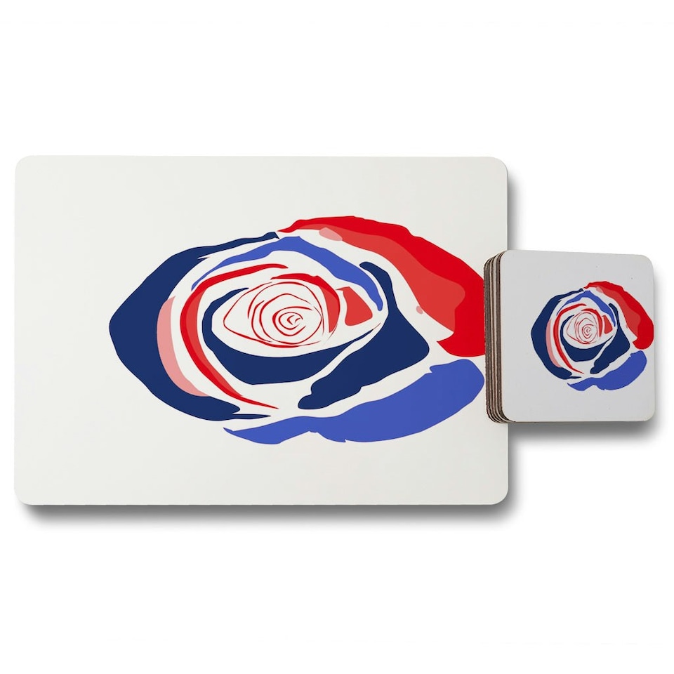 Red & Blue Rose (Placemat & Coaster Set)