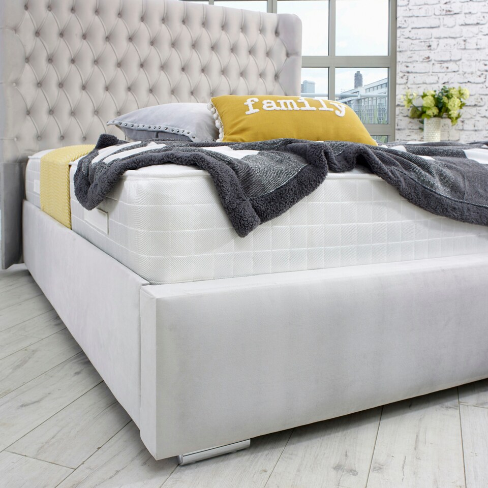 image 1 of Terra Plush Single Bed Frame - Silver