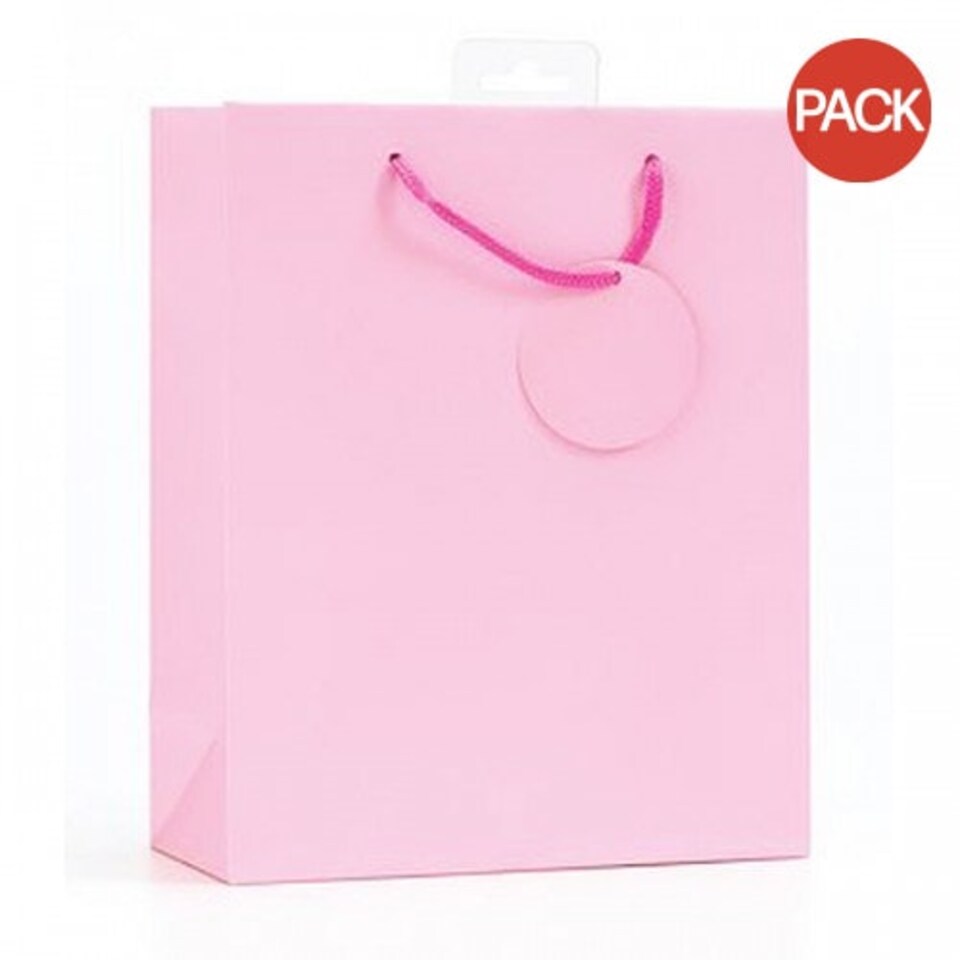 image 1 of Simon Elvin Finishing Touch Single Colour Large Gift Bag (Pack Of 6) - Pink - One Size