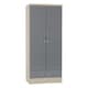 image 7 of Nevada 2 Door 1 Drawer Wardrobe - L52 x W78 x H182.5 cm - 3D Effect Grey | Grey | 3D Effect Grey