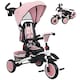 image 1 of AIYAPLAY 6 in 1 Kids Trike, Toddler Tricycle with Parent Handle, Pink