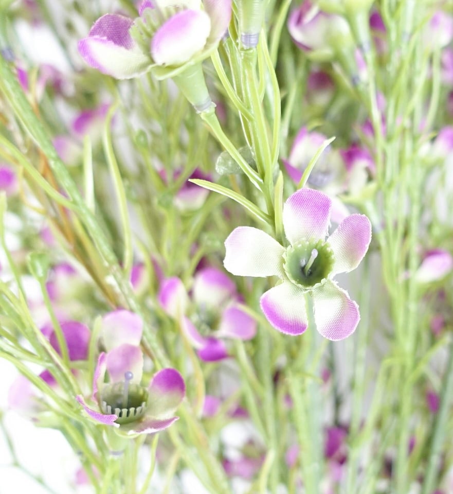 image 1 of Pack of 6 x 100cm Artificial Foliage Stem with Small Flowers - Purple