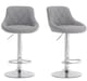 image 4 of 2x Alivio Premium Chrome Bar Stools Grey Luxury Extra Comfort Modern Bar Dining