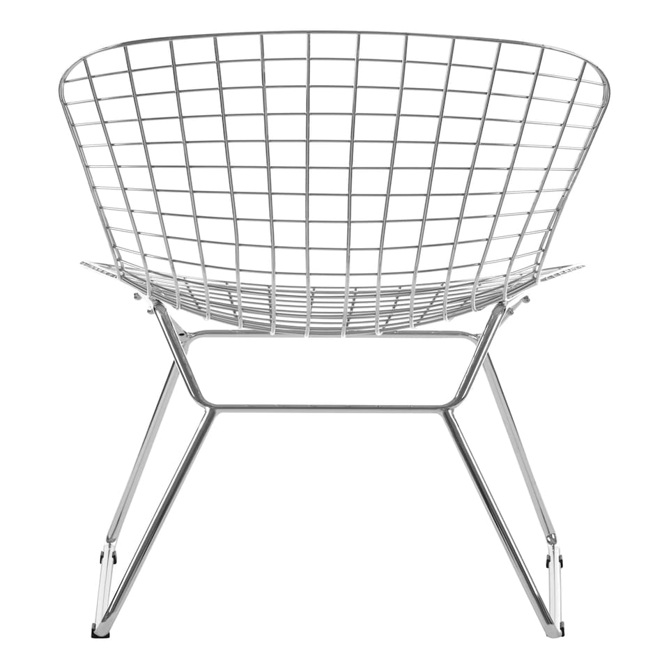 image 1 of Interiors by Premier Chrome Metal Grid Frame Wire Chair, Comfortable Seating Garden Wire Chair, Easy Cleaning Wire Frame