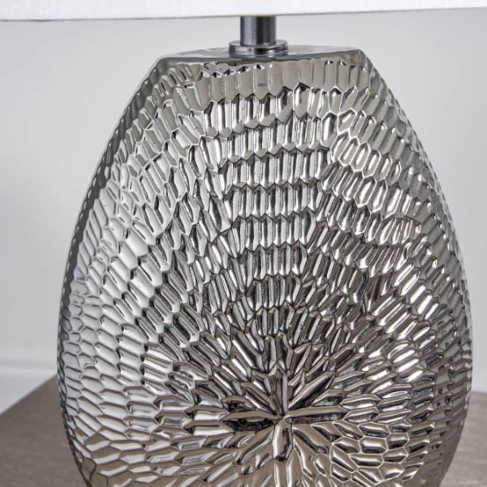 image 1 of Caitlin Small Silver Ceramic Table Lamp