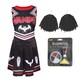 image 1 of Vampire Cheerleader Costume - Facepaint and Pom Poms | Black | M